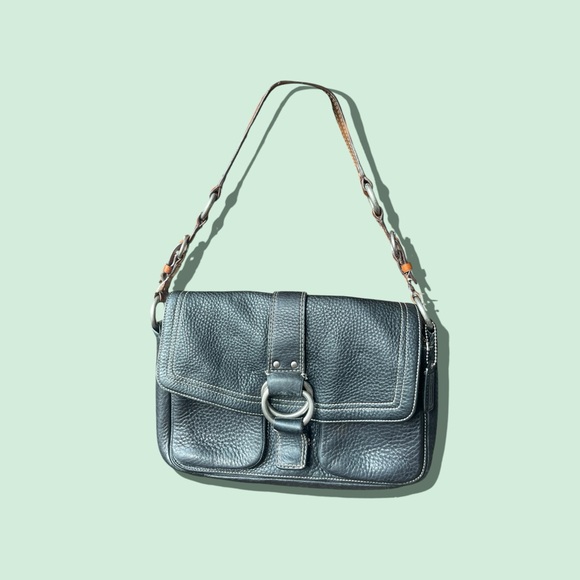 COACH 8A41 Chelsea Black Pebbled Leather Shoulder Handbag Purse Hobo - Picture 3 of 14